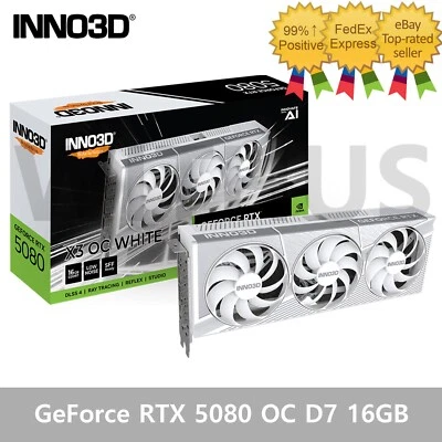 INNO3D GeForce RTX 5080 OC D7 16GB X3 WHITE Gaming Graphics Card - Image 1 of 3