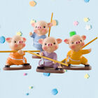 4pcs Kung Fu Pig Figurines Miniature Pig Toys Pig Statue Porcelain Pig Figure