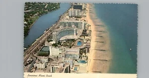 Vintage The Changing Skyline Of Miami Beach 1970's Postcard - Picture 1 of 2