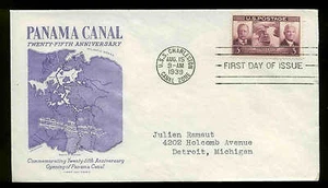 856 PANAMA CANAL FDC USS CHARLESTON PLANTY P3 GRIMSLAND CACHET - Picture 1 of 1