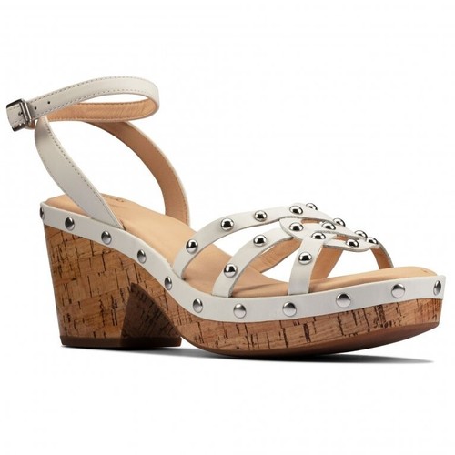 Sandali da donna Clarks MARITSA70 SUN bianco interesse pelle UK 4 5 EU 37 5