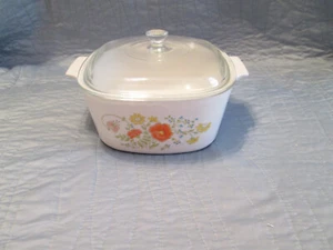 Cazuela vintage Corning Ware Wild Flower 3 litros A-3-B con tapa - Imagen 1 de 6