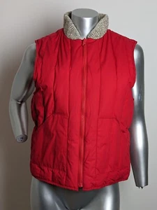 Chaleco tampón reversible de colección grande rojo/cuadros años 90 llave larga - Imagen 1 de 8