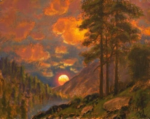 Oil Painting Original Landscape Western Wall Art Craftsman Signed Moon MAX COLE - Picture 1 of 2