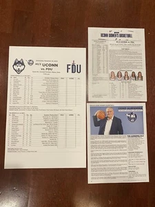 UConn Basketball Geno Auriemma Chris Dailey 40 Years Game Media Scorecard Record - Picture 1 of 7
