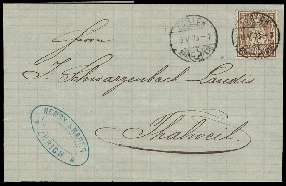 SWITZERLAND - 1873 - from the Canton of Zurich, clean and beautifully stamped - Image 1 of 1
