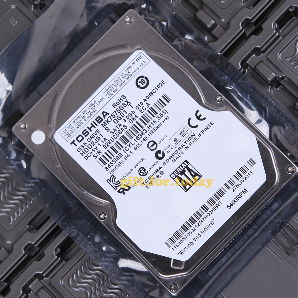 For TOSHIBA MK7575GSX 750 GB 5400 RPM SATA 2.5" Internal Hard Drive HDD - Image 1 of 1