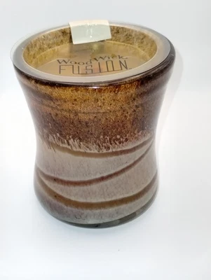 Wood Wick Fusion Cinnamon Sugar Candle Rare HTF New Heavy 8.5 Oz - Image 1 of 4