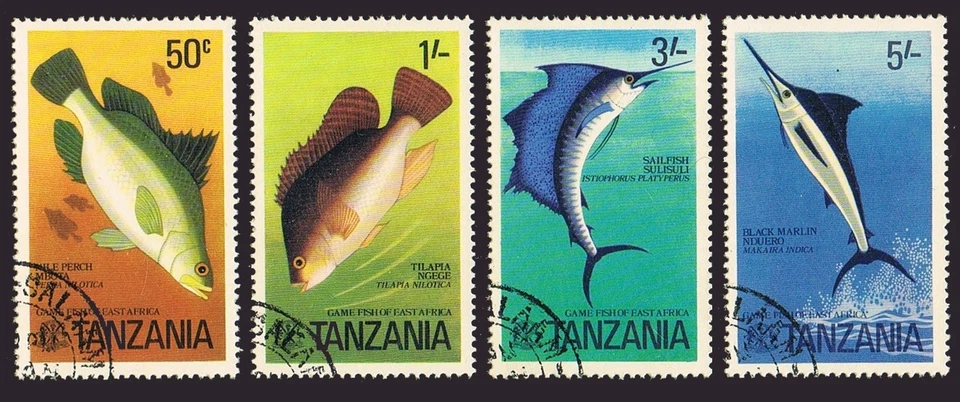 Tanzania 66-69, CTO. Michel 66-69. Game Fish 1977: Nile perch, Tilapia, Marlin, - Image 1 of 1