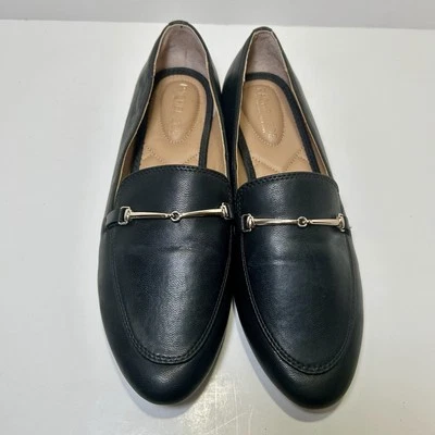 Zapatos Rachel Zoe Talla 10 AXE Negro Imitación Cuero Sin Cordones Mocasines Planos 629345 BONITOS Foto 1 de 4