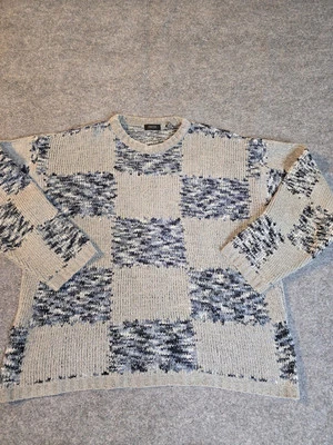 ВИНТАЖНЫЙ Enyce свитер мужской большой серый ретро хип-хоп пуловер 90-х Y2K  - Изображение 1 из 4