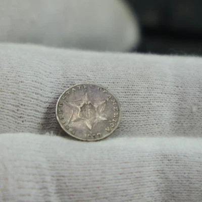 1858 US 3 Cent Silver Trime Nice Fine - Image 1 of 2