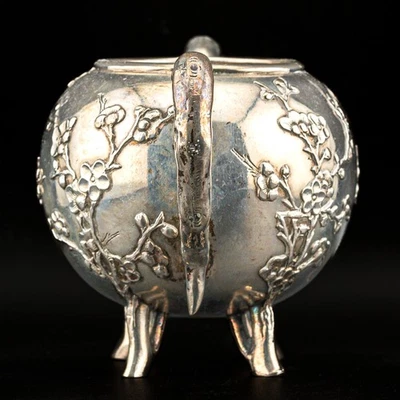 Antique Chinese Export Silver Sugar Bowl Hong Kong Qing Marks Era 19th C - Image 1 of 4