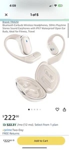 TRAUSI BT Earbuds Wireless Headphones, 50Hrs Playtime, IPX7 WP, Fitness, Travel - Picture 1 of 4