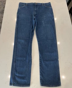 Vintage Wrangler Jeans Mens 42x34 (Fit 40x33) Cowboy Cut Denim Made In USA - Picture 1 of 17