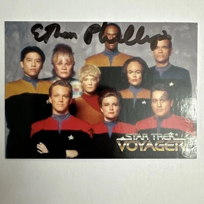 1995 SKYBOX Star Trek Voyager N1 Prototype Card with Ethan Phillips Autograph - Image 1 of 3
