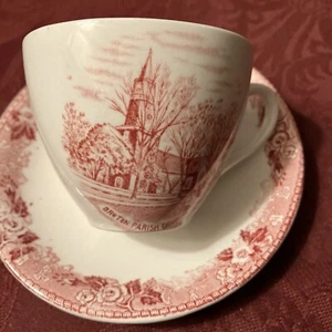 Williamsburg Va JONROTH Pink Transfer Demitasse Cup/SaucBruton P Church & Palace - Picture 1 of 12
