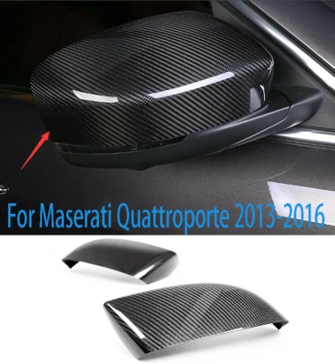 2PCS Carbon Fiber Rearview Side Mirror Cover For Maserati Quattroporte 2013-2016 - Image 1 of 4