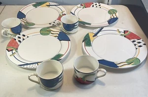 Victoria Beale Elements Casual Set Of 4 Dinner Plates 10 1/2" And 4 Cups - Picture 1 of 4