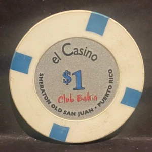 Puerto Rico, SHERATON OLD SAN JUAN EL CASINO CLUB BAHIA, Casino Chip, $1.00 - Picture 1 of 2