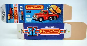 Matchbox Superfast 19C Cement Mixer leere originale "L" Box ungefaltet - Bild 1 von 2
