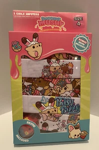 Smooshy Mushy 5-Pair Girl's Panties Hipsters Underwear Size 4 Bonus Bestie Toy - Picture 1 of 2