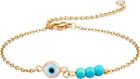 Bracelets turquoise Evil Eye - Bijoux à chaîne en or boho tendance cheville pour femmes |