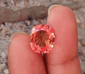 12.5x10.2mm Natural Padparadscha Sapphire Cushion Cut Loose Gemstone 8.45Ct - Imagen 1 de 6