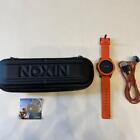 NIXON The Mission Smart Watch Orange Round Men's Silicone Band With Case Used