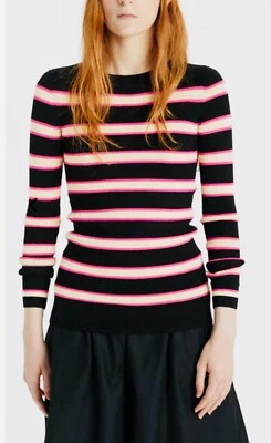 $285 ISABEL MARANT ETOILE Sweater EU40 US L Derring Striped Crewneck Boho Chic - Image 1 of 4