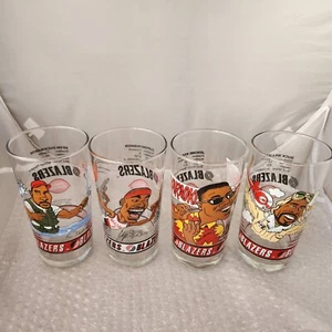 1992-93-94 Portland Blazers Dairy Queen Collector Glass set 4 Trailblazers NBA - Picture 1 of 3
