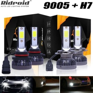 9005 H7 LED Headlight Bulbs Hi/Lo Beam Combo Kit For Hyundai Elantra 2017-2018 - Foto 1 di 12