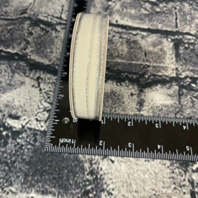 Cinta de algodón con borde metálico Stampin' Up PLATA 159193 3/8" Appx 10 yardas Foto 1 de 4