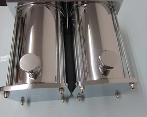 Lowrider Hydraulics 2 chrome tanks & big hex plugs & plates & rods kit, pro look - Bild 1 von 12