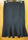 M&s Ladies Black With Wool Striped Pleated Midi Lovely Skirt.. Size 12.. Used..