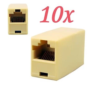 10x RJ45 Cat5e Straight Network Cable Joiner Connector Female Coupler Adapter UK - Picture 1 of 4