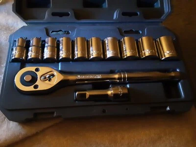 New Crescent CSWS11 1/2" Drive Socket Wrench Set, 12-Piece in blue case - Image 1 of 4