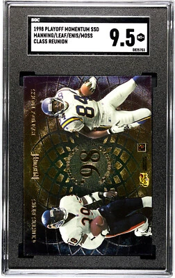 98 Playoff Momentum Class Reunion Quad Manning/Moss/Leaf/Enis RC'S SGC 9.5  5474 - Image 1 of 2