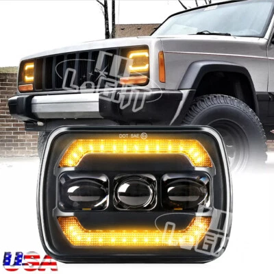 Faro LED 5X7" 7X6" intermitente DRL para Jeep Cherokee XJ 1984-2001 H6054LL Foto 1 de 4