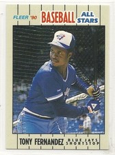 1990 Canadian Fleer Baseball All Stars - #9 - Tony Fernandez - Toronto Blue Jays