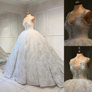 Sparkly Princess Off Shoulder Ball Gown Bride Dresses Beaded Wedding Dresses New - Picture 1 of 15
