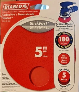 Diablo DCD050180P05G 5pk 5" Stickfast Sanding Disc 180 Grit New D2 - Picture 1 of 2