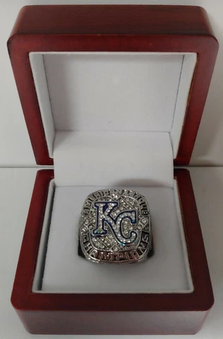 Salvador Perez - 2014 Kansas City Royals AL Pennant Ring With Wooden Display Box Cover