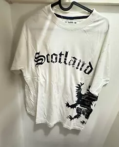 T-shirt bianca Scozia con disegno nero Scottish Experience 100% cotone taglia XL - Foto 1 di 4