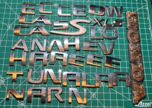 Lot Of 36 Car Letters Emblems Dodge Chevy Ford Chrome OEM Used Loose. - Picture 1 of 12