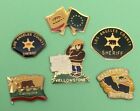 Lot 6 Pin's CALIFORNIA GRIZZLY BEAR STATE OURS FLAG SHERIFF YELLOWSTONE