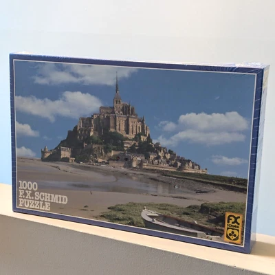 FX Schmid Mont St. Michel France 1000 Pcs Jigsaw Puzzle 26"x17" NEW West Germany - Image 1 of 4