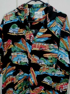 NEW DIAMOND HEAD SURF BOARDS & WOODIES HAWAIIAN SHIRT SZ XX-LRG  NAVY 100% RAYON - Picture 1 of 4