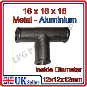 16x16x16 Metal T PIECE Air Water Fuel LPG Hose Pipe Tube Connector Joiner gas - Picture 1 of 3