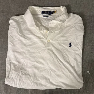 Polo Ralph Lauren Polo Shirt Men Large White Pony Blue Short Sleeve XXL - Image 1 of 4